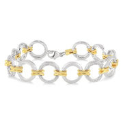 1/10 Ctw Round Cut Diamond Circle Bracelet in Sterling Silver