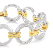 1/10 Ctw Round Cut Diamond Circle Bracelet in Sterling Silver