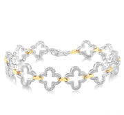 1/10 Ctw Bold Round Cut Diamond Paperclip Fashion Bracelet in Sterling Silver