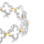 Load image into Gallery viewer, 1/10 Ctw Round Cut Diamond Fashion Bracelet in Sterling Silver