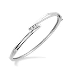 Load image into Gallery viewer, 1/6 Ctw Round Cut Diamond Bangle in Sterling Silver