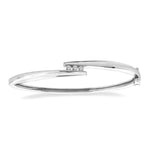 Load image into Gallery viewer, 1/6 Ctw Round Cut Diamond Bangle in Sterling Silver