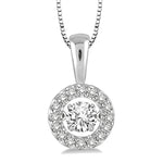 Load image into Gallery viewer, 1/3 Ctw Diamond Emotion Pendant in 14K White Gold with Chain