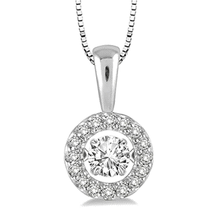 1/3 Ctw Diamond Emotion Pendant in 14K White Gold with Chain