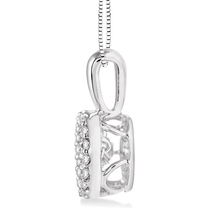 1/3 Ctw Diamond Emotion Pendant in 14K White Gold with Chain