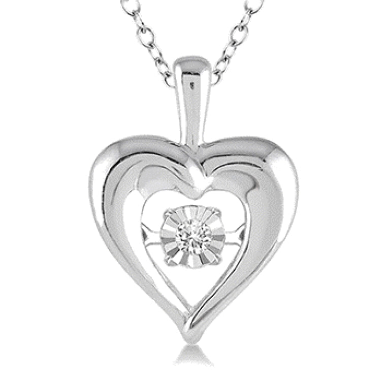 1/20 Ctw Diamond Emotion Pendant in Sterling Silver with Chain