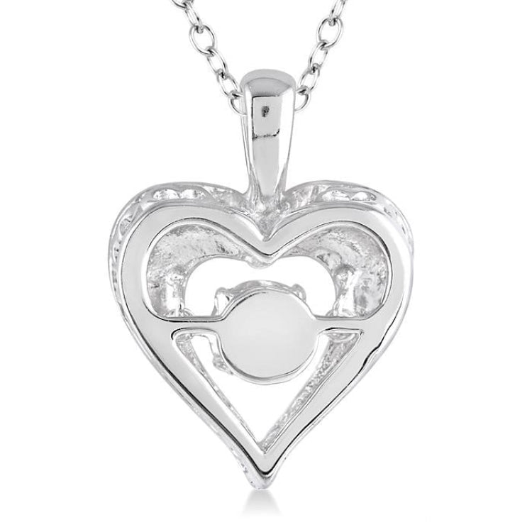 1/20 Ctw Diamond Emotion Pendant in Sterling Silver with Chain
