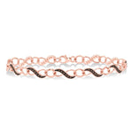 Load image into Gallery viewer, 1/4 Ctw Round cut Champagne Brown Diamond Infinity Bracelet in 10K Rose Gold