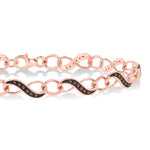 Load image into Gallery viewer, 1/4 Ctw Round cut Champagne Brown Diamond Infinity Bracelet in 10K Rose Gold