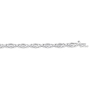 1/10 Ctw Round Cut Diamond Swirl bracelet in Sterling Silver