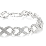 Load image into Gallery viewer, 1/10 Ctw Round Cut Diamond Swirl bracelet in Sterling Silver