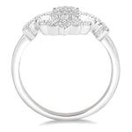 Load image into Gallery viewer, 1/6 Ctw Round Cut Diamond Fleur De Lis Ring in 10K White Gold