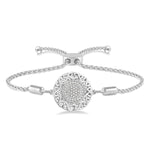 Load image into Gallery viewer, 1/20 Ctw Circular Lattice Round Cut Diamond Lariat Bracelet in Sterling Silver