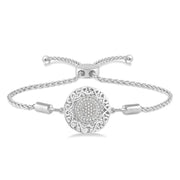 1/20 Ctw Circular Lattice Round Cut Diamond Lariat Bracelet in Sterling Silver