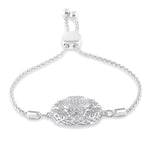 Load image into Gallery viewer, 1/20 Ctw Circular Lattice Round Cut Diamond Lariat Bracelet in Sterling Silver