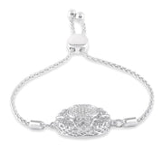1/20 Ctw Circular Lattice Round Cut Diamond Lariat Bracelet in Sterling Silver