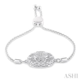 1/20 Ctw Circular Lattice Single Cut Diamond Lariat Bracelet in Sterling Silver