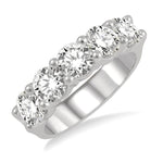 Load image into Gallery viewer, 2 1/2 Ctw 5 Stone Round Cut Diamond Wedding Band in 14K White Gold