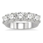 Load image into Gallery viewer, 2 1/2 Ctw 5 Stone Round Cut Diamond Wedding Band in 14K White Gold