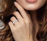 Load image into Gallery viewer, 2 1/2 Ctw 5 Stone Round Cut Diamond Wedding Band in 14K White Gold
