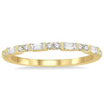 Load image into Gallery viewer, 1/3 Ctw Baguette and Round Cut Diamond Wedding Band in 14K Yellow Gold