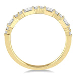 Load image into Gallery viewer, 1/3 Ctw Baguette and Round Cut Diamond Wedding Band in 14K Yellow Gold