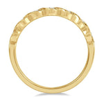 Load image into Gallery viewer, 1/10 Ctw Milgrain Marquise Lattice Round Cut Diamond Stack Band in 14K Yellow Gold
