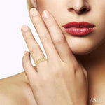 Load image into Gallery viewer, 1/10 Ctw Curb &amp; Cuban Round Cut Diamond Fashion Band in 14K Yellow Gold
