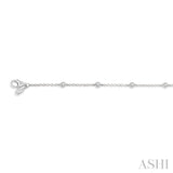 1/4 Ctw Circular Mount Round Cut Diamond Station Bracelet in 14K White Gold