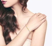 1 1/5 Ctw Lovebright Round Cut Diamond Paperclip Link Bracelet in 14K Yellow and White Gold