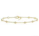 Load image into Gallery viewer, 1/6 Ctw Cushion Shape Mount Round Cut Diamond Station Bracelet in 10K Yellow Gold