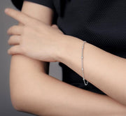 1/6 Ctw Circular Mount Round Cut Diamond Station Bracelet in 10K White Gold
