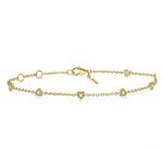 Load image into Gallery viewer, 1/6 Ctw Heart Shape Mount Round Cut Diamond Station Bracelet in 10K Yellow Gold