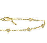 Load image into Gallery viewer, 1/6 Ctw Heart Shape Mount Round Cut Diamond Station Bracelet in 10K Yellow Gold