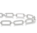 Load image into Gallery viewer, 1 Ctw Round Cut Diamond Paperclip Bracelet in 14K White Gold