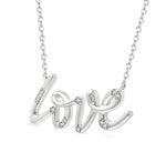Load image into Gallery viewer, 1/20 Ctw Love Scribed Round Cut Diamond Pendant With Chain in Sterling Silver