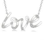 Load image into Gallery viewer, 1/20 Ctw Love Scribed Round Cut Diamond Pendant With Chain in Sterling Silver