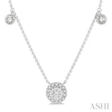 1/3 Ctw Circular Lovebright Round Cut Diamond Necklace in 14K White Gold