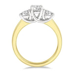 Load image into Gallery viewer, 1 Ctw Round Cut Diamond Three-Stone Ring in 14K Yellow and White Gold