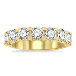 Load image into Gallery viewer, 1 1/2 Ctw 7 Stone Round Cut Diamond Wedding Band in 14K Yellow Gold