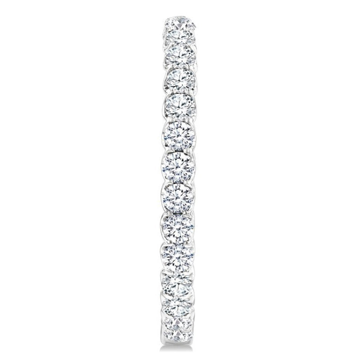 5 Ctw Inside-Out Round Cut Diamond Oval Shape Hoop Earrings in 14K White Gold