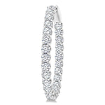 Load image into Gallery viewer, 5 Ctw Inside-Out Round Cut Diamond Oval Shape Hoop Earrings in 14K White Gold