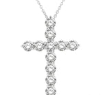 Load image into Gallery viewer, 3 Ctw Round Cut Diamond Cross Pendant in 14K White Gold with Chain