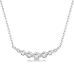 Load image into Gallery viewer, 1/4 Ctw Diamond Smile Necklace in 14K White Gold