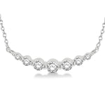 Load image into Gallery viewer, 1/4 Ctw Diamond Smile Necklace in 14K White Gold