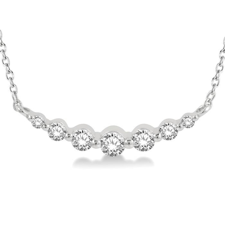1/4 Ctw Diamond Smile Necklace in 14K White Gold