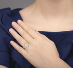 Load image into Gallery viewer, 1/2 Ctw Baguette and Round Cut Diamond Tiara Insert Ring in 14K Yellow Gold