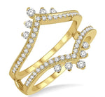 Load image into Gallery viewer, 1/2 Ctw Pointed Arch Round Cut Diamond Insert Ring in 14K Yellow Gold