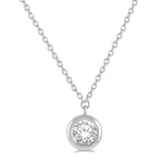 Load image into Gallery viewer, 1/3 Ctw Round Cut Diamond Pendant With Chain in 14K White Gold