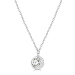 Load image into Gallery viewer, 1/3 Ctw Round Cut Diamond Pendant With Chain in 14K White Gold